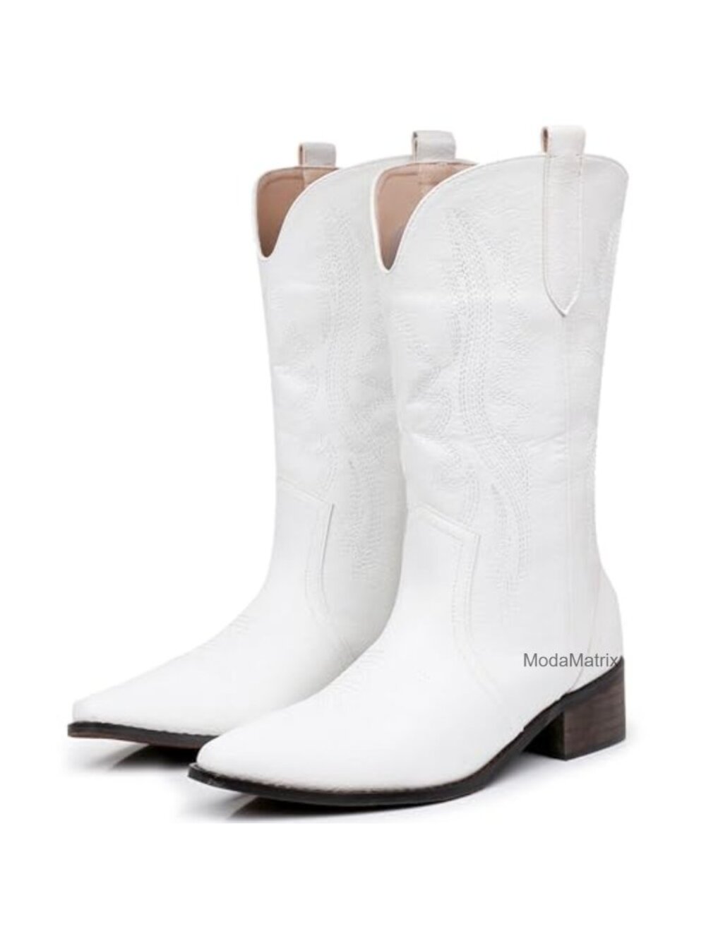 Women's Embroidered Cowgirl Boots, Pointed Toe Chunky Heel Western Boots, Faux